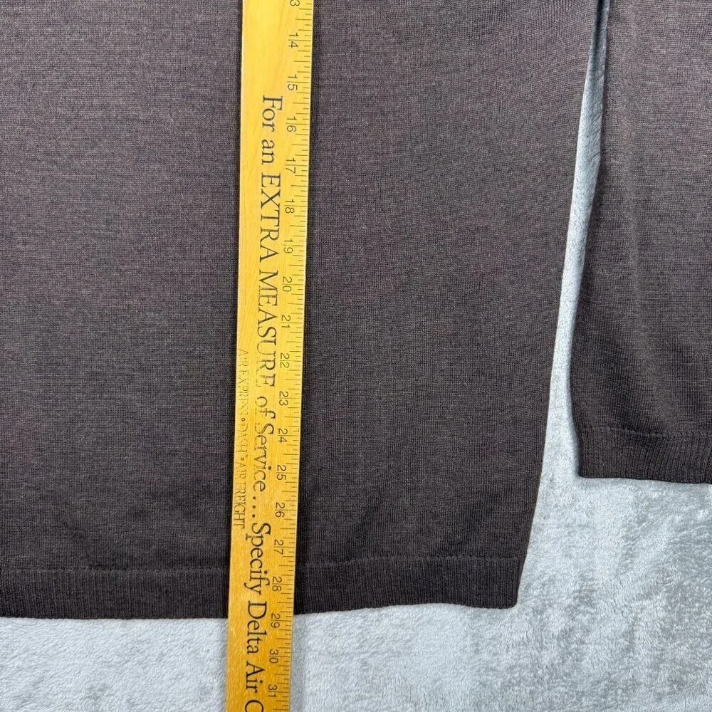 Banana Republic Merino Wool V-Neck Knit Sweater Brown Minimalist Preppy XL